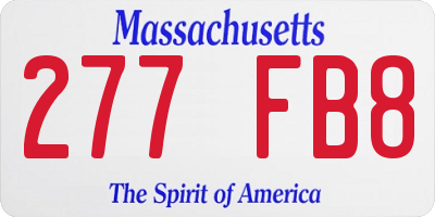 MA license plate 277FB8
