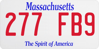 MA license plate 277FB9