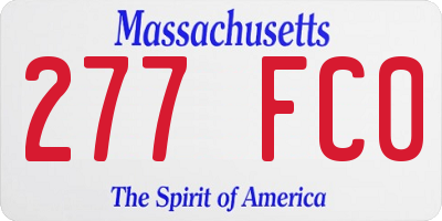 MA license plate 277FC0