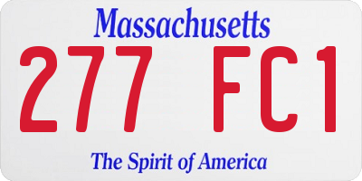 MA license plate 277FC1