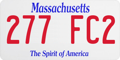 MA license plate 277FC2