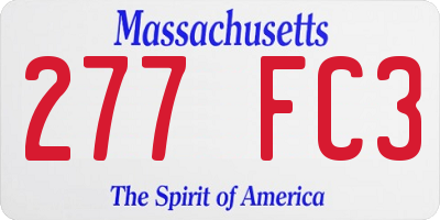 MA license plate 277FC3