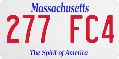 MA license plate 277FC4