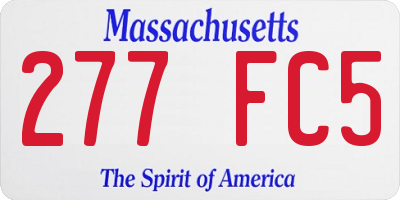 MA license plate 277FC5