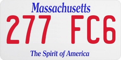 MA license plate 277FC6