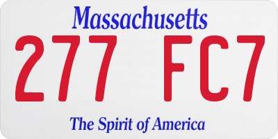 MA license plate 277FC7