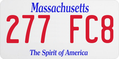MA license plate 277FC8