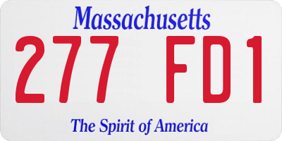 MA license plate 277FD1