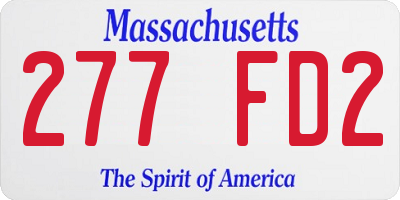 MA license plate 277FD2