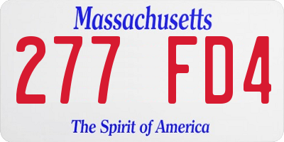 MA license plate 277FD4
