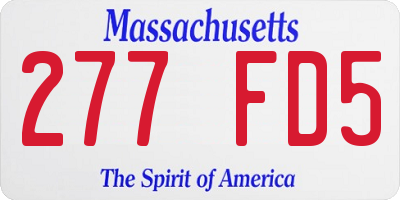MA license plate 277FD5