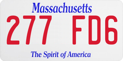 MA license plate 277FD6
