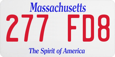 MA license plate 277FD8