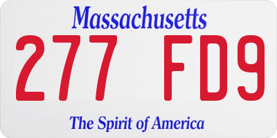 MA license plate 277FD9