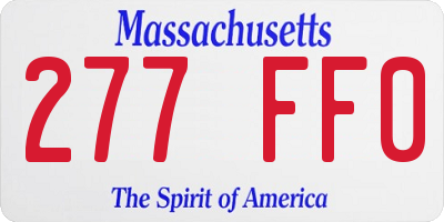 MA license plate 277FF0