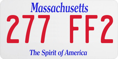 MA license plate 277FF2