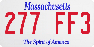 MA license plate 277FF3