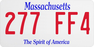 MA license plate 277FF4