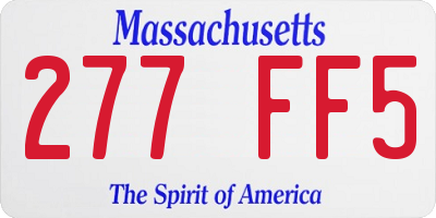MA license plate 277FF5