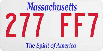 MA license plate 277FF7