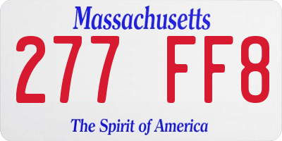 MA license plate 277FF8