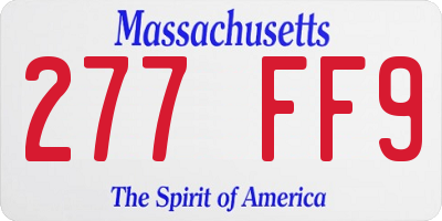 MA license plate 277FF9