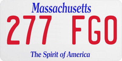 MA license plate 277FG0