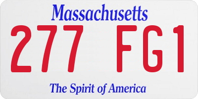 MA license plate 277FG1