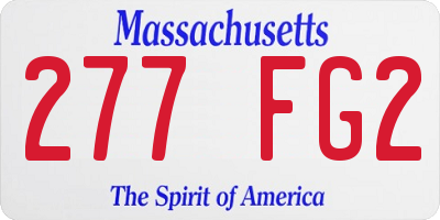 MA license plate 277FG2