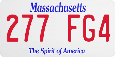 MA license plate 277FG4