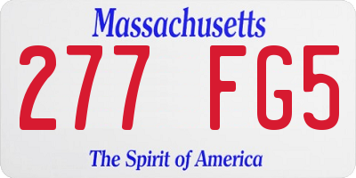 MA license plate 277FG5