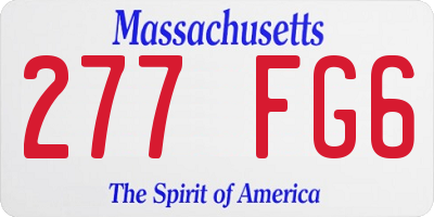 MA license plate 277FG6