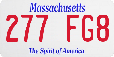 MA license plate 277FG8