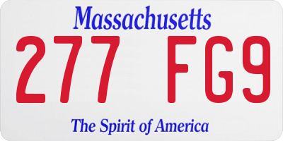 MA license plate 277FG9
