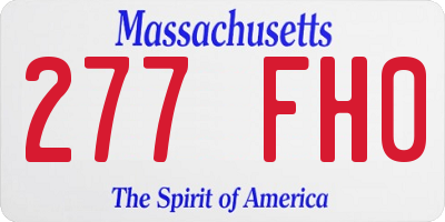 MA license plate 277FH0