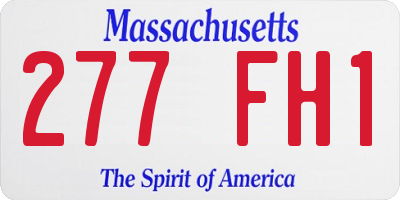 MA license plate 277FH1