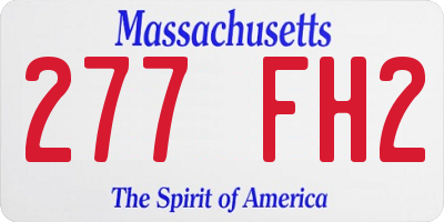 MA license plate 277FH2