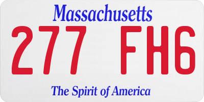 MA license plate 277FH6