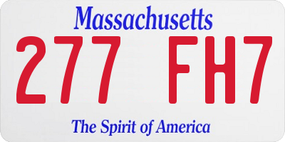 MA license plate 277FH7