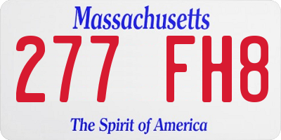 MA license plate 277FH8
