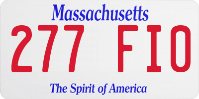 MA license plate 277FI0
