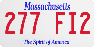 MA license plate 277FI2