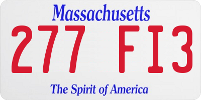 MA license plate 277FI3