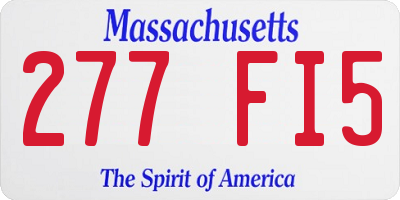 MA license plate 277FI5