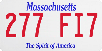 MA license plate 277FI7