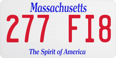MA license plate 277FI8