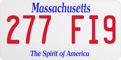 MA license plate 277FI9
