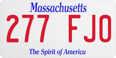 MA license plate 277FJ0