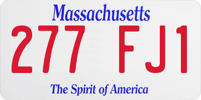 MA license plate 277FJ1