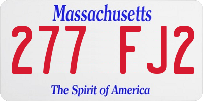 MA license plate 277FJ2